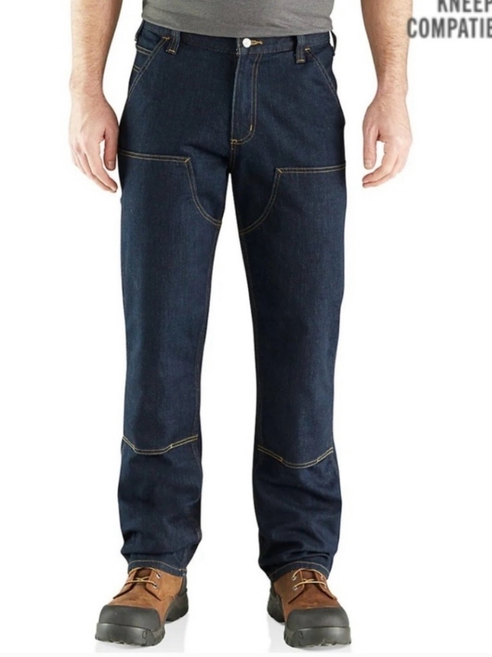 Carhartt Rugged Flex Relaxed Double Knee Utility Work Jeans Mens 34X34Denim NWT